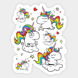 Rainbow Unicorns Sticker